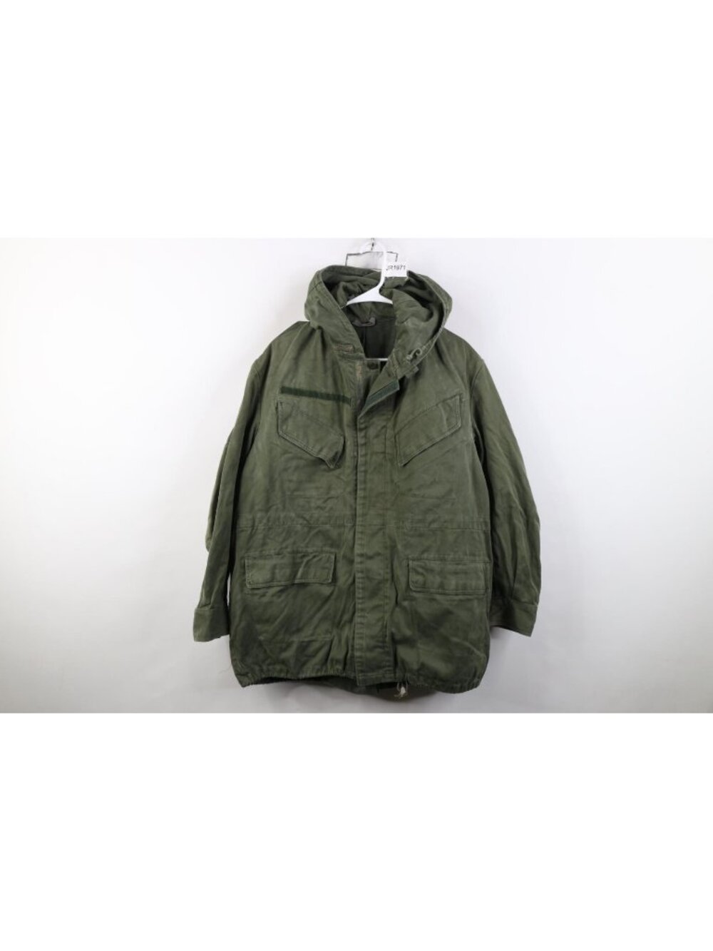 Vintage 70s Belgian Military Army Mens Large OD M64 Field Parka Jacket Green
